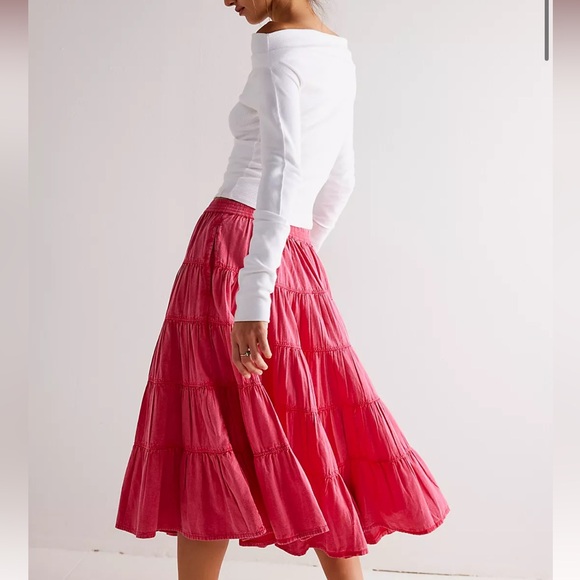 Free People In Full Swing Midi Skirt - Picture 3 of 4